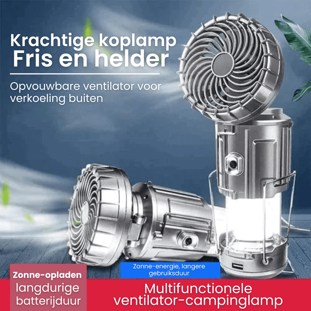 Draagbare LED-Campinglamp met Ventilator