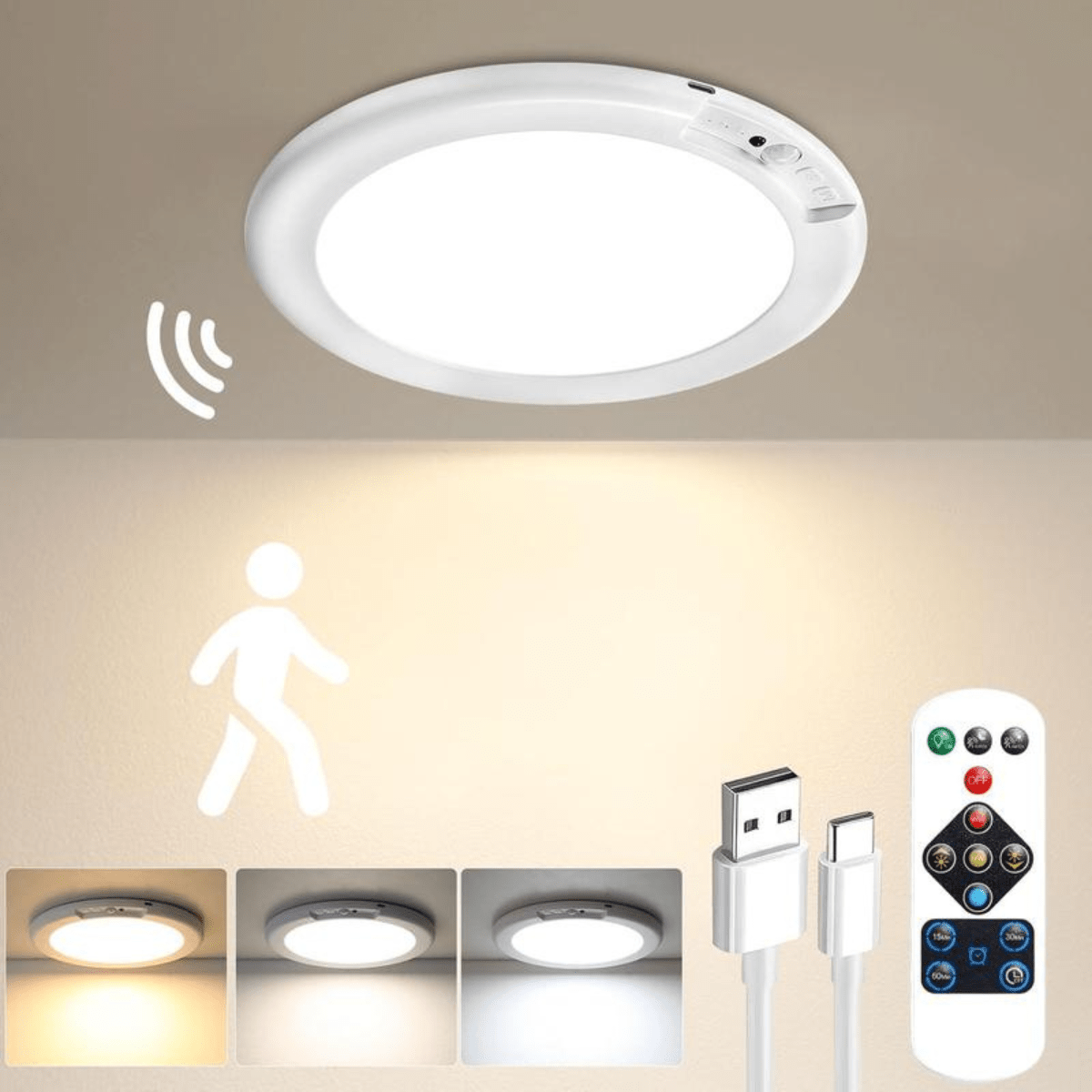 LumiNest™ – Draadloze Plafondlamp met Sensor