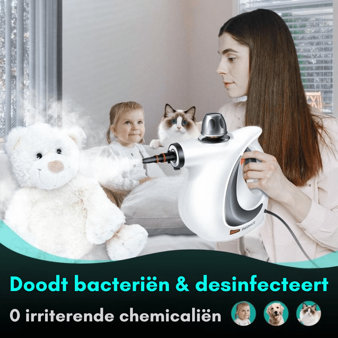 RedHut™ – Draagbare stoomreiniger met 12 opzetstukken voor keuken, badkamer & huishouden