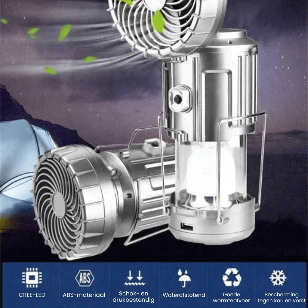 Draagbare LED-Campinglamp met Ventilator