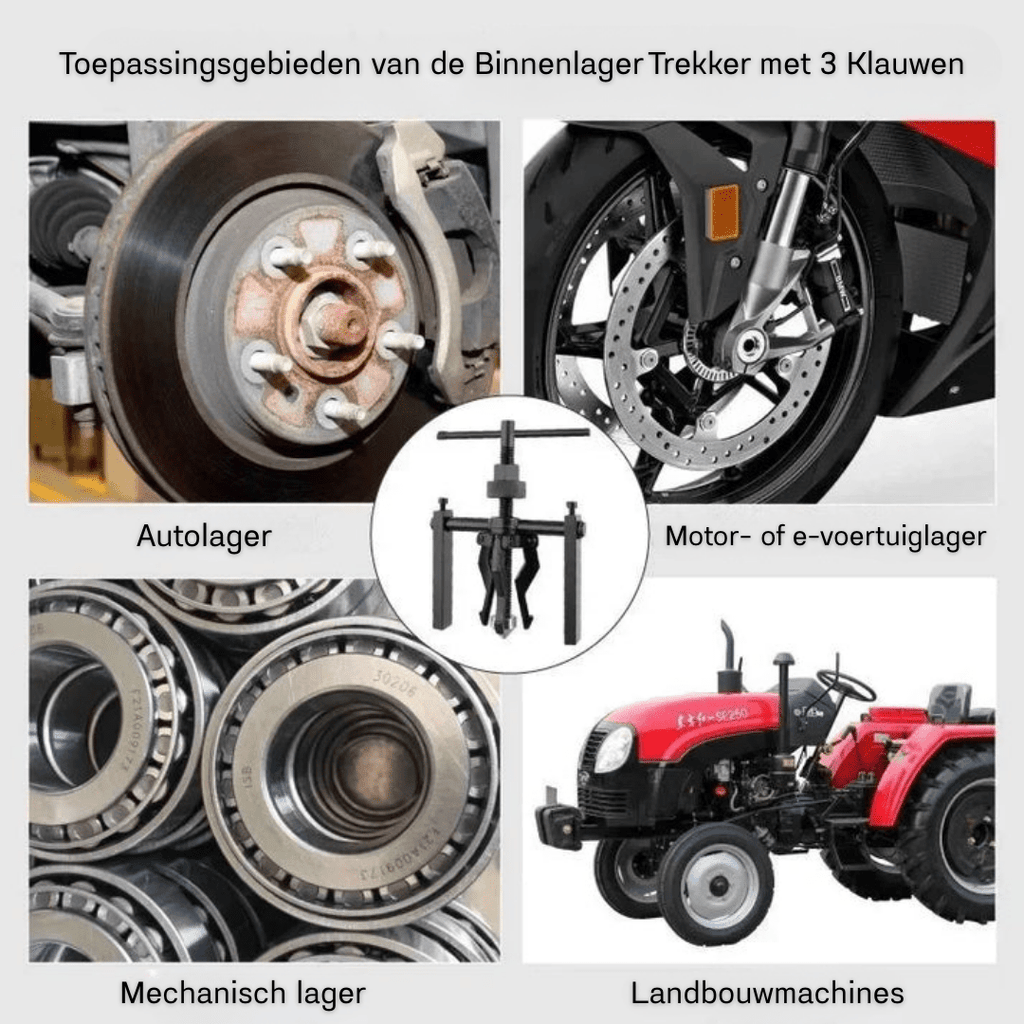 TriGrip Pro – Binnenlager Trekker met 3 Klauwen