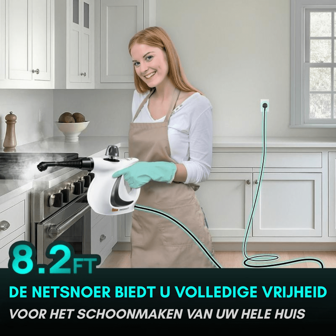 RedHut™ – Draagbare stoomreiniger met 12 opzetstukken voor keuken, badkamer & huishouden
