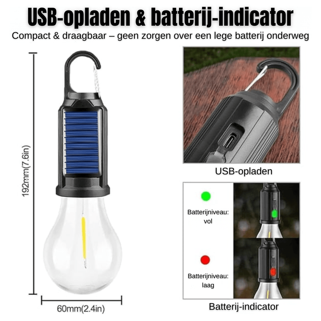 LumiCore™ – Solar- & USB-camping- en noodlamp