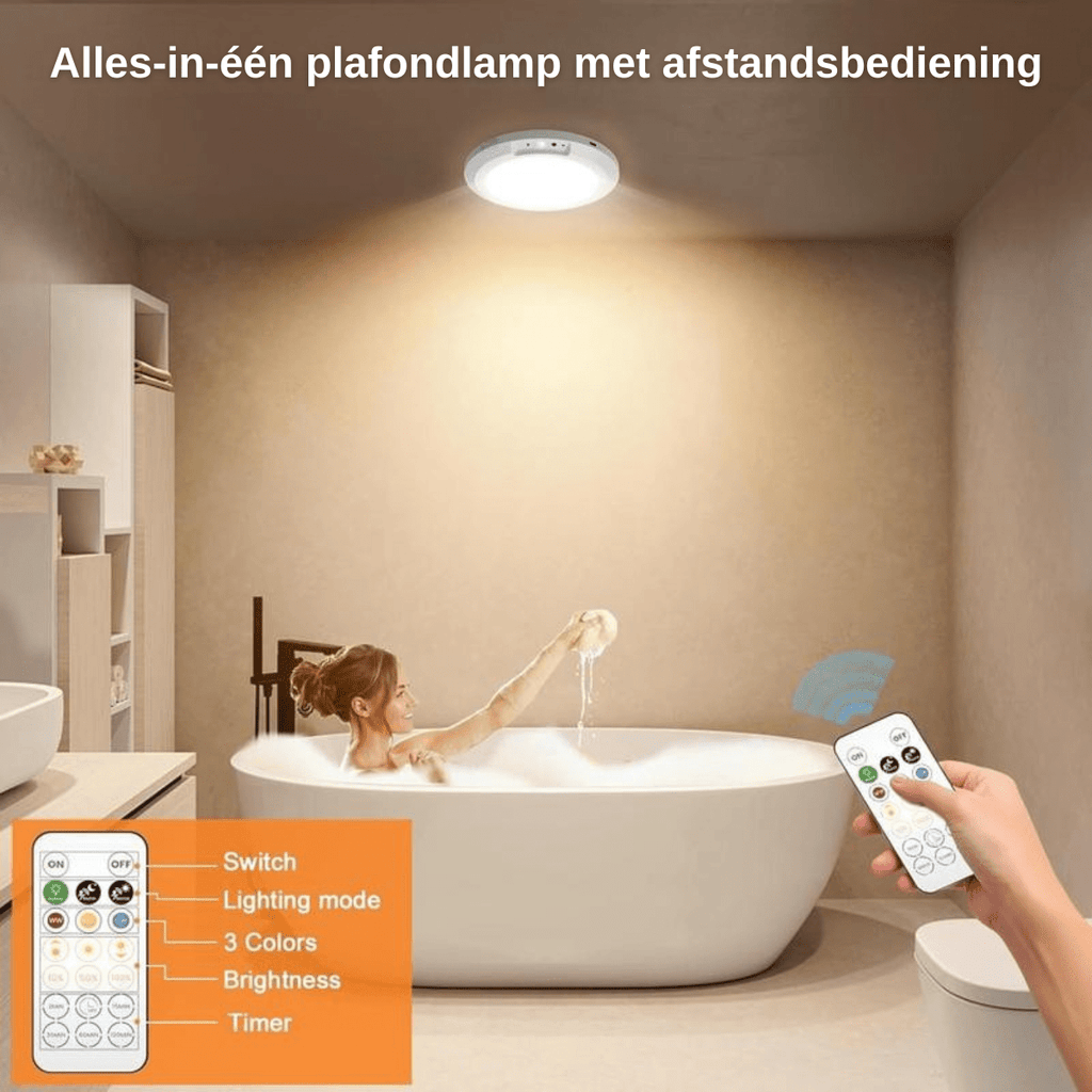 LumiNest™ – Draadloze Plafondlamp met Sensor