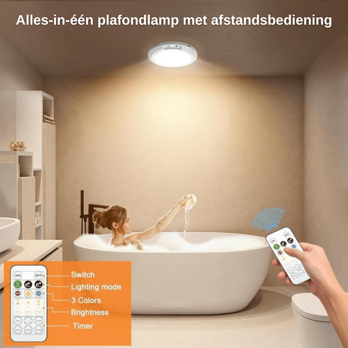 LumiNest™ – Draadloze Plafondlamp met Sensor