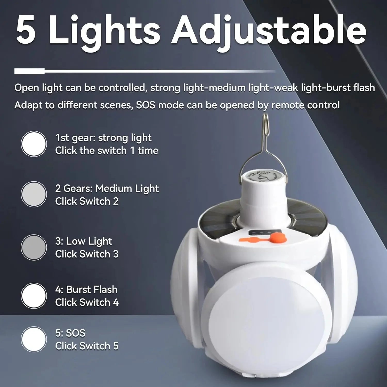 Opvouwbare 2-in-1 Zonnelamp FOLDGLAZE