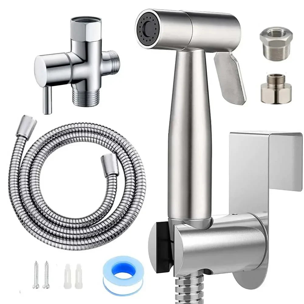 CleanJet™ – Handbidet Sproeikop-Set met Slang & T-Stuk
