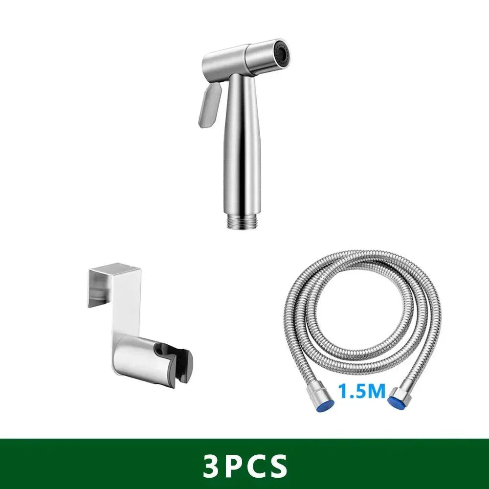 CleanJet™ – Handbidet Sproeikop-Set met Slang & T-Stuk