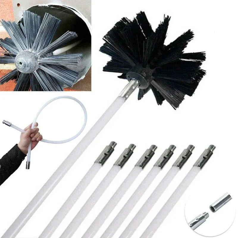 FlueFlex™ – Flexibele Reinigingsset voor Schoorsteen & Droger