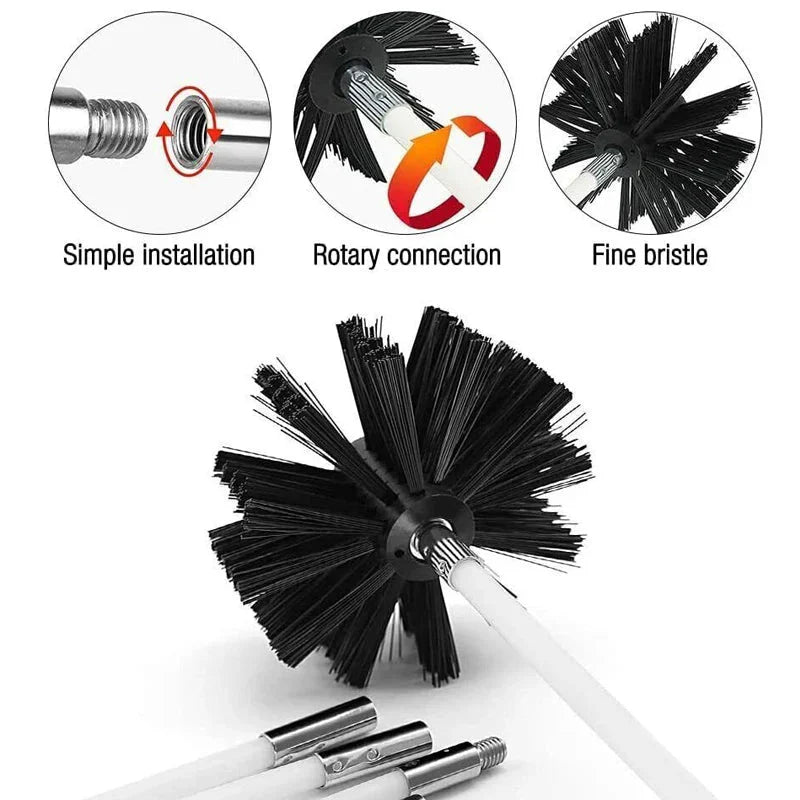 FlueFlex™ – Flexibele Reinigingsset voor Schoorsteen & Droger