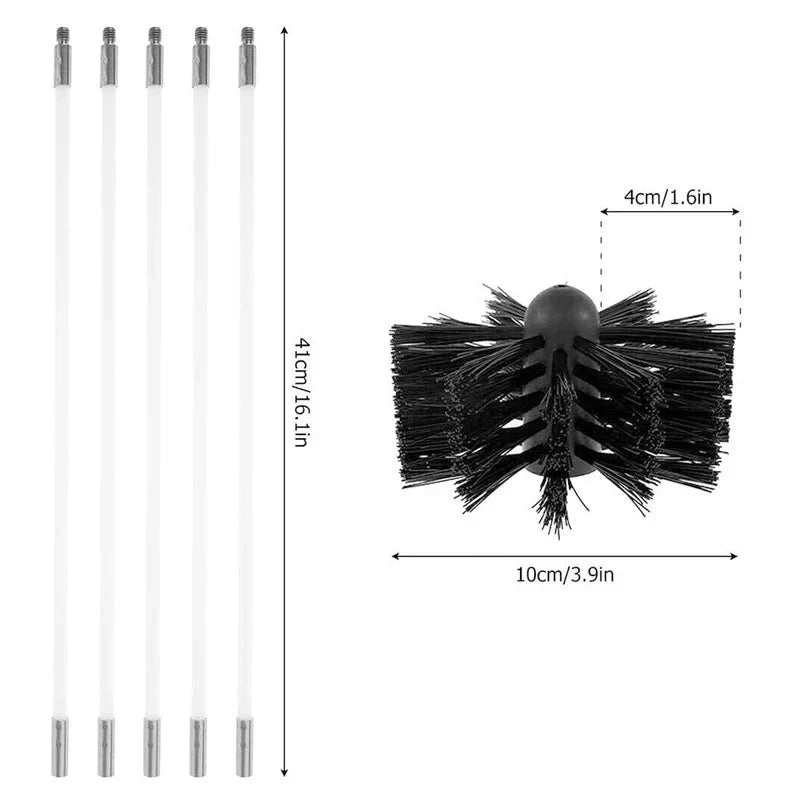 FlueFlex™ – Flexibele Reinigingsset voor Schoorsteen & Droger