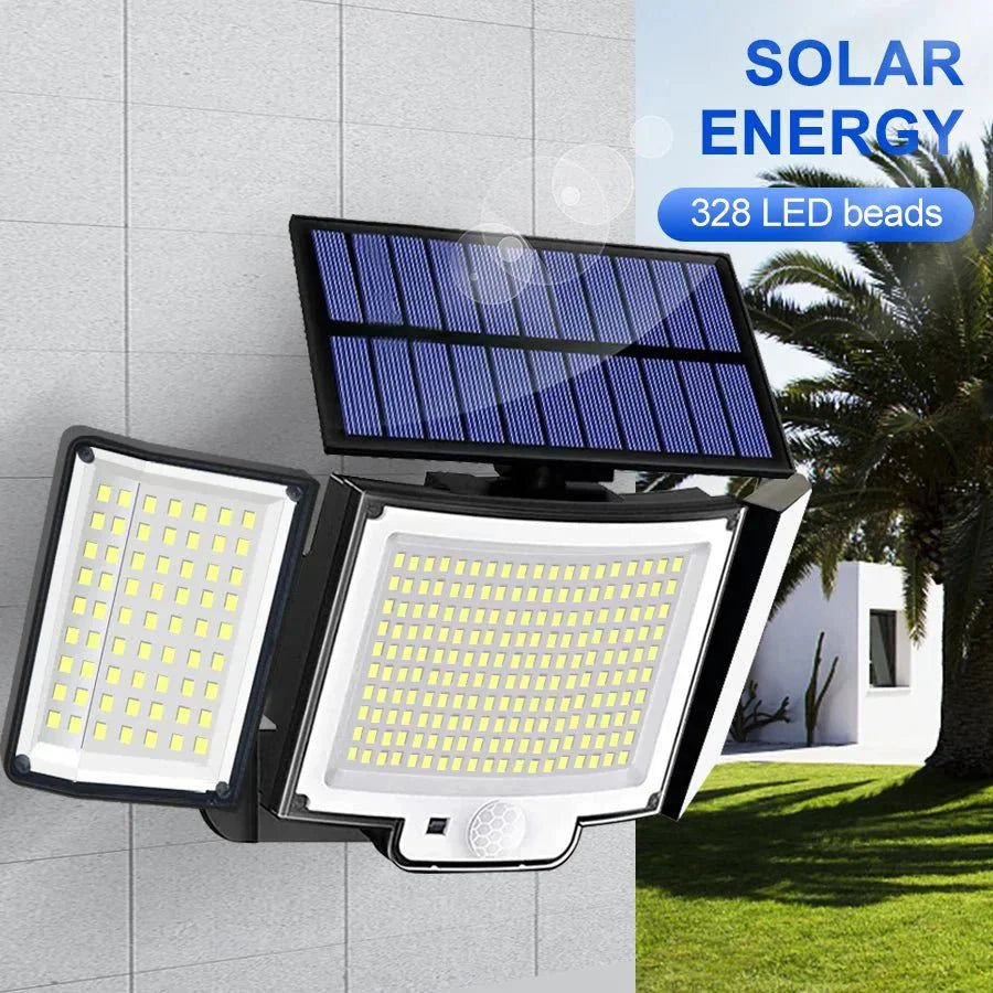 TriLux™ – Driedubbele Solarlamp met Bewegingssensor