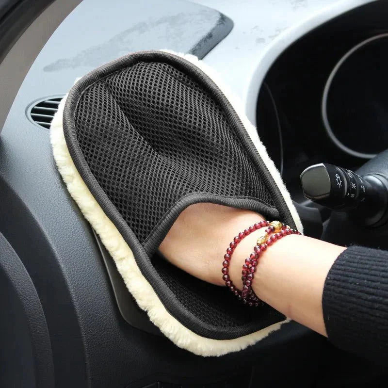 Wollix™ – Zachte Microvezel Washandschoenen voor Auto & Huis
